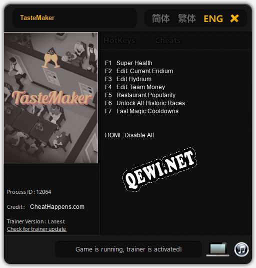 TasteMaker: Трейнер +7 [v1.2]