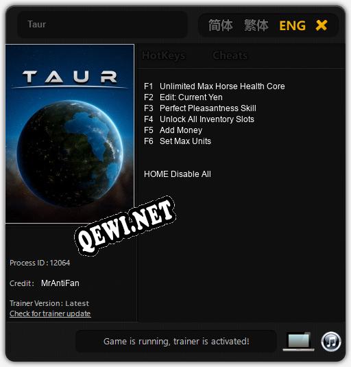 Taur: Трейнер +6 [v1.1]