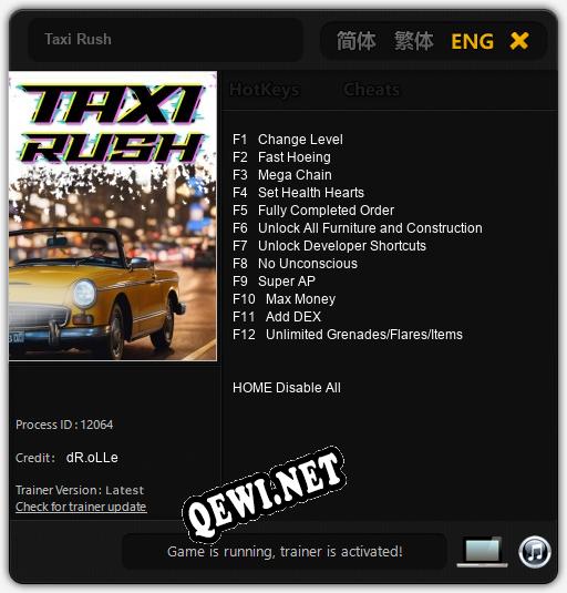 Taxi Rush: ТРЕЙНЕР И ЧИТЫ (V1.0.80)