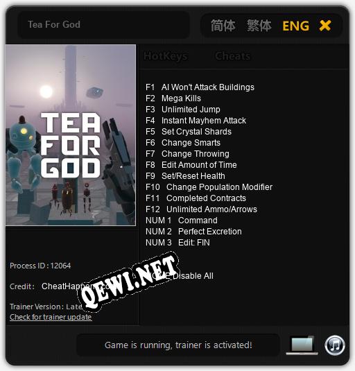Tea For God: Читы, Трейнер +15 [CheatHappens.com]