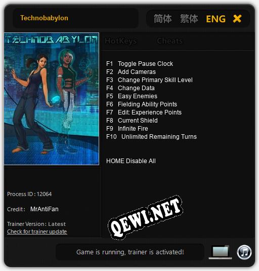 Technobabylon: ТРЕЙНЕР И ЧИТЫ (V1.0.13)