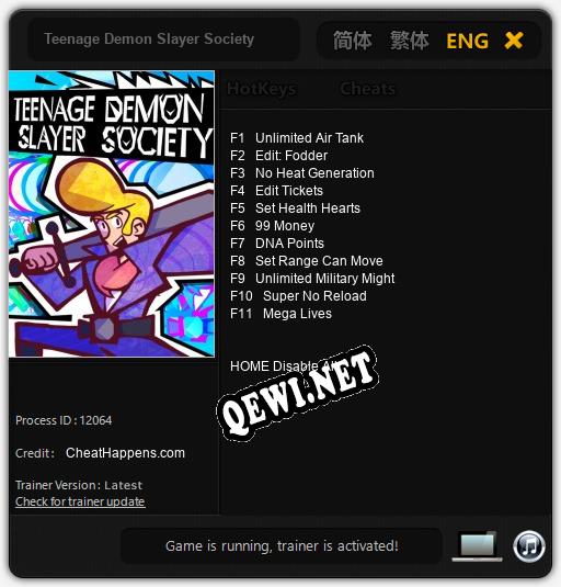 Трейнер для Teenage Demon Slayer Society [v1.0.9]