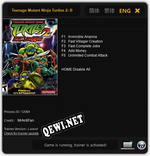 Teenage Mutant Ninja Turtles 2: Battle Nexus: ТРЕЙНЕР И ЧИТЫ (V1.0.83)