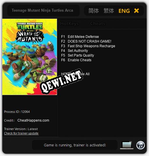 Teenage Mutant Ninja Turtles Arcade: Wrath of the Mutants: Трейнер +6 [v1.3]