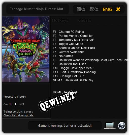 Teenage Mutant Ninja Turtles: Mutants Unleashed: Трейнер +13 [v1.5]