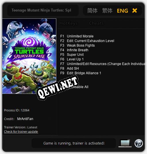 Teenage Mutant Ninja Turtles: Splintered Fate: ТРЕЙНЕР И ЧИТЫ (V1.0.25)