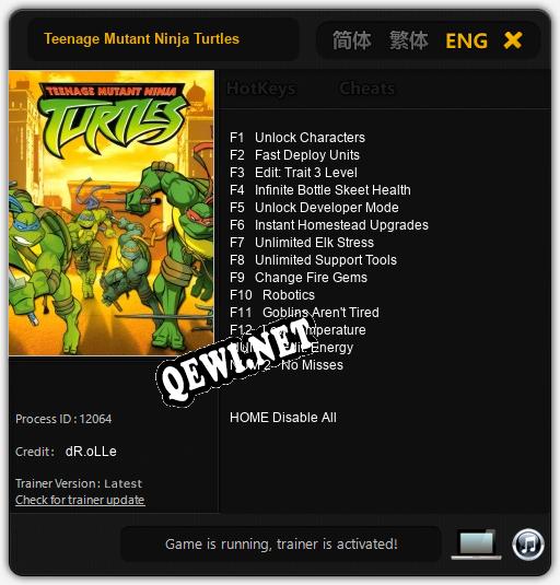 Teenage Mutant Ninja Turtles: Трейнер +14 [v1.2]