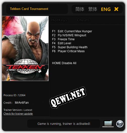Трейнер для Tekken Card Tournament [v1.0.2]