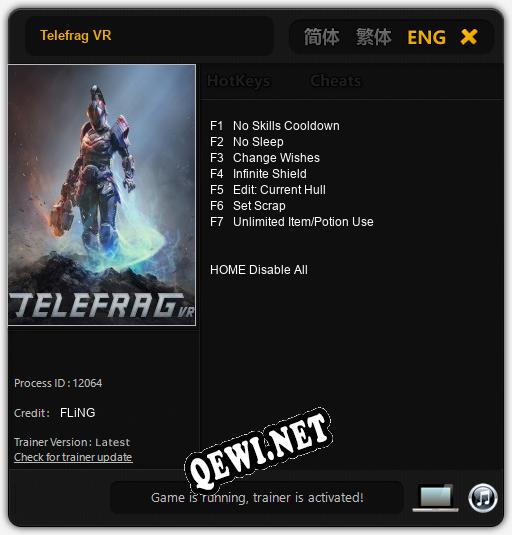 Трейнер для Telefrag VR [v1.0.5]