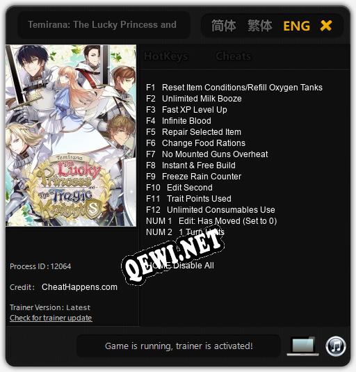 Temirana: The Lucky Princess and the Tragic Knights: Трейнер +14 [v1.5]