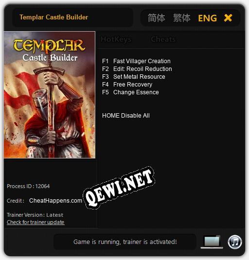 Templar Castle Builder: Читы, Трейнер +5 [CheatHappens.com]