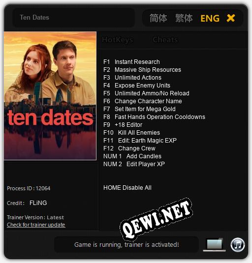 Ten Dates: Трейнер +14 [v1.1]