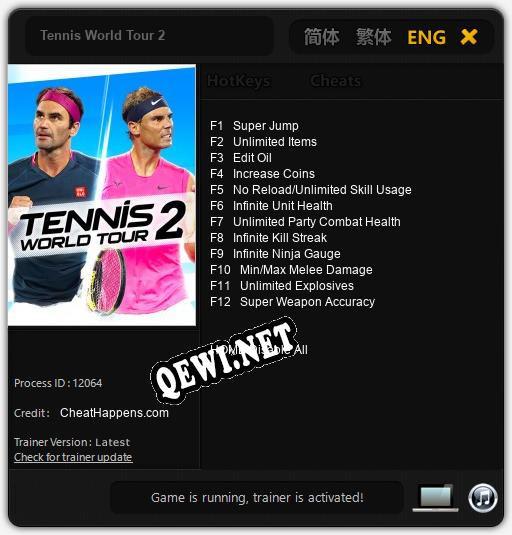 Tennis World Tour 2: ТРЕЙНЕР И ЧИТЫ (V1.0.75)