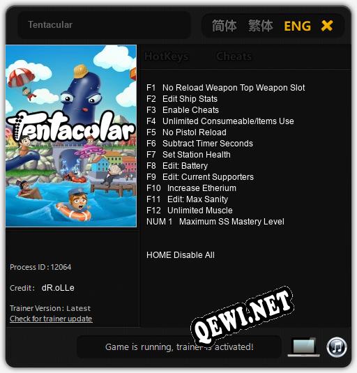 Tentacular: ТРЕЙНЕР И ЧИТЫ (V1.0.80)