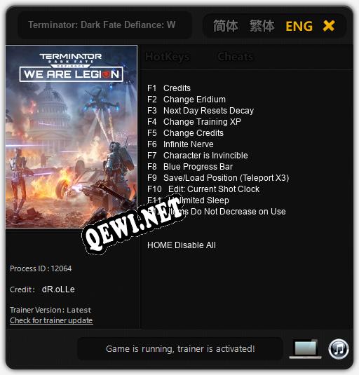 Terminator: Dark Fate Defiance: We are Legion: Трейнер +12 [v1.6]