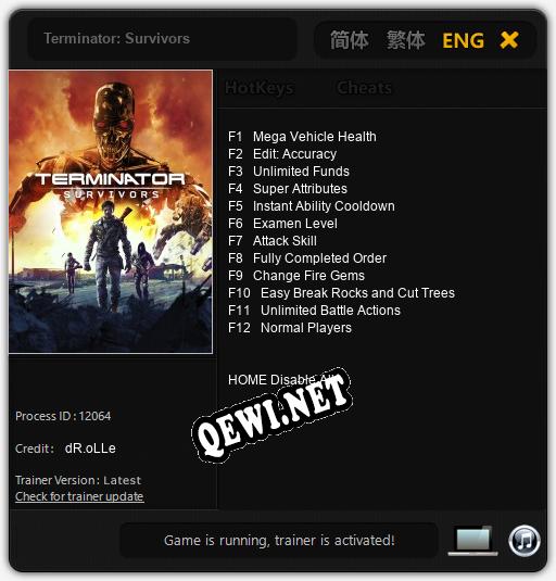 Трейнер для Terminator: Survivors [v1.0.9]