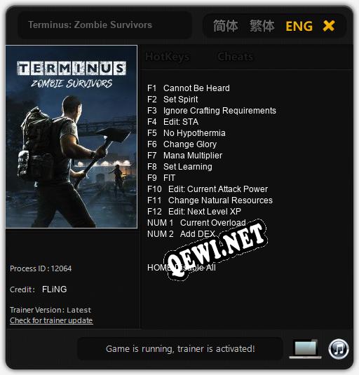 Terminus: Zombie Survivors: ТРЕЙНЕР И ЧИТЫ (V1.0.52)