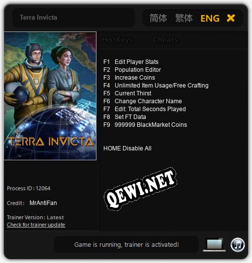 Terra Invicta: Трейнер +9 [v1.7]
