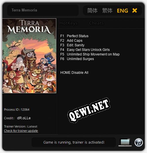 Трейнер для Terra Memoria [v1.0.8]