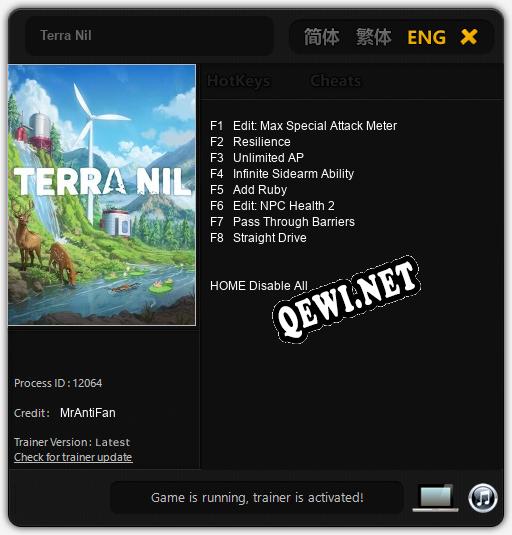 Трейнер для Terra Nil [v1.0.3]