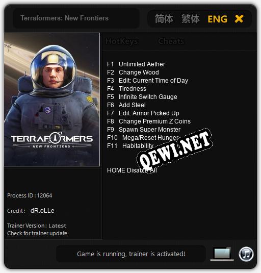 Terraformers: New Frontiers: ТРЕЙНЕР И ЧИТЫ (V1.0.59)