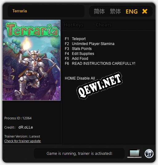 Трейнер для Terraria [v1.0.6]