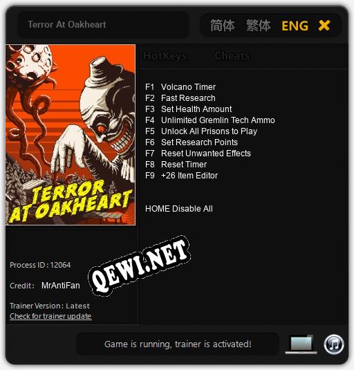 Terror At Oakheart: Трейнер +9 [v1.1]