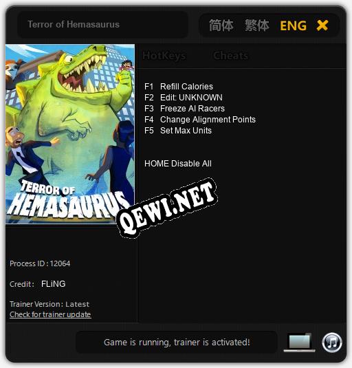 Terror of Hemasaurus: Трейнер +5 [v1.6]
