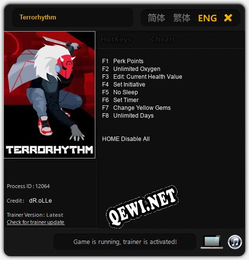 Terrorhythm: Трейнер +8 [v1.5]