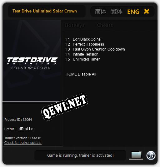 Test Drive Unlimited Solar Crown: Читы, Трейнер +5 [dR.oLLe]