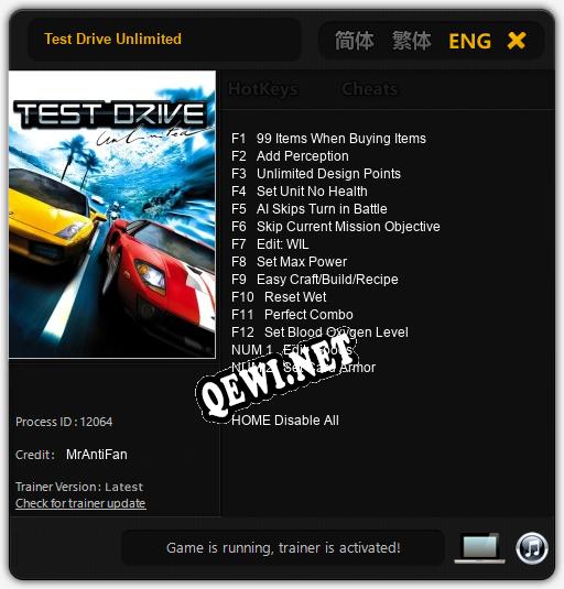 Test Drive Unlimited: Трейнер +14 [v1.2]