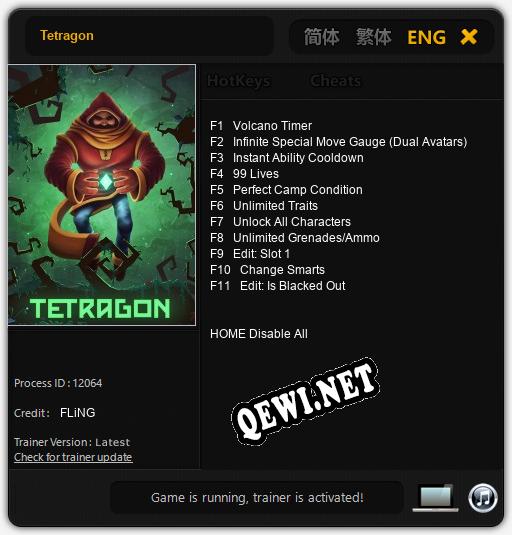 Трейнер для Tetragon [v1.0.6]
