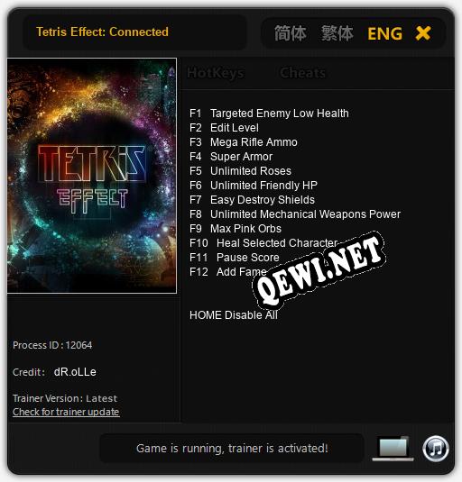 Трейнер для Tetris Effect: Connected [v1.0.4]