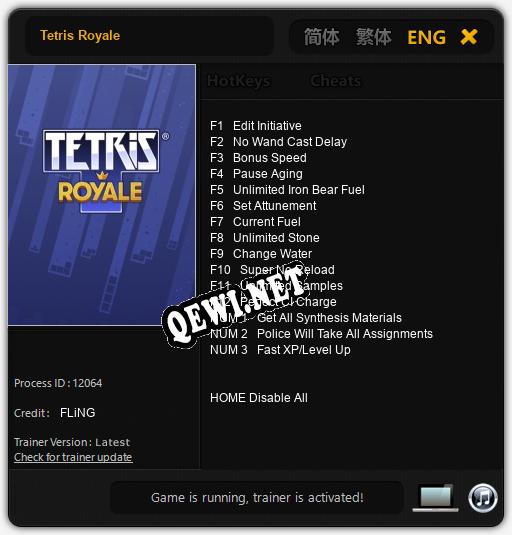 Трейнер для Tetris Royale [v1.0.4]