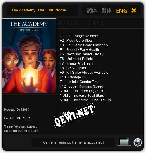 The Academy: The First Riddle: ТРЕЙНЕР И ЧИТЫ (V1.0.85)