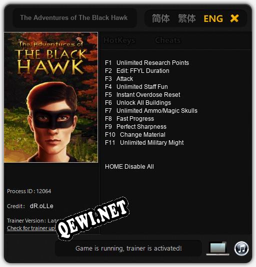 Трейнер для The Adventures of The Black Hawk [v1.0.6]