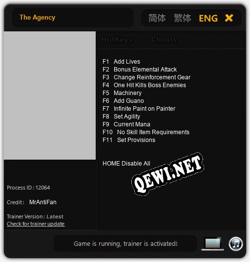 The Agency: ТРЕЙНЕР И ЧИТЫ (V1.0.23)