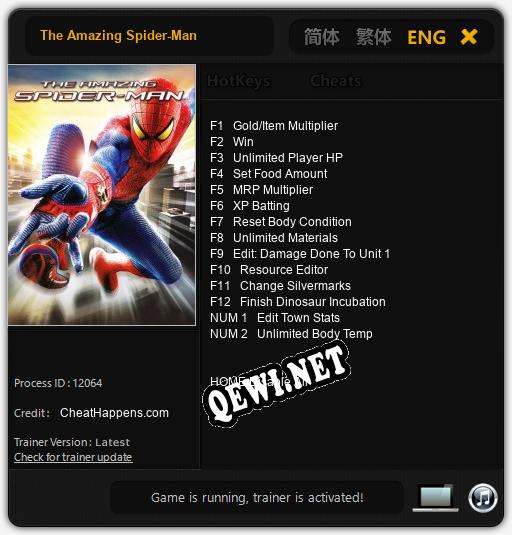 Трейнер для The Amazing Spider-Man [v1.0.1]