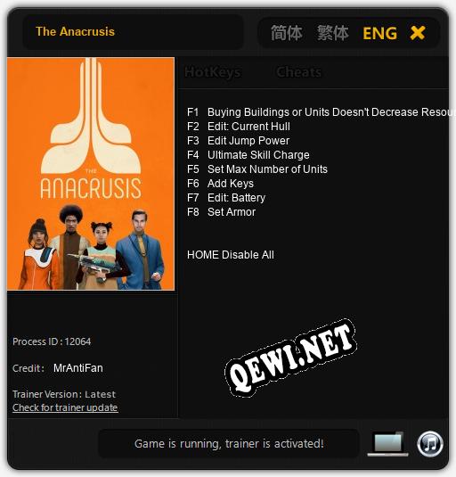 The Anacrusis: Трейнер +8 [v1.4]