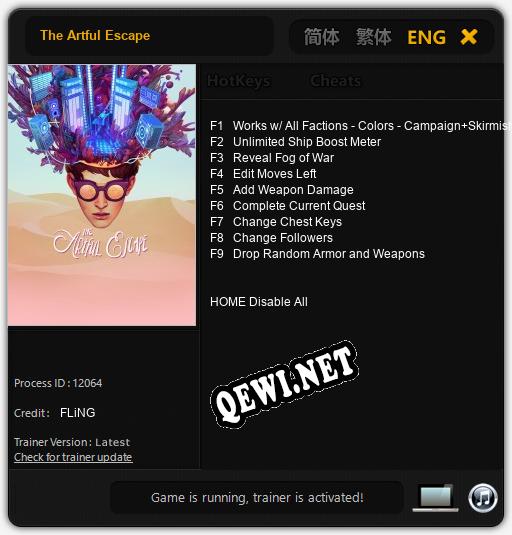 Трейнер для The Artful Escape [v1.0.9]