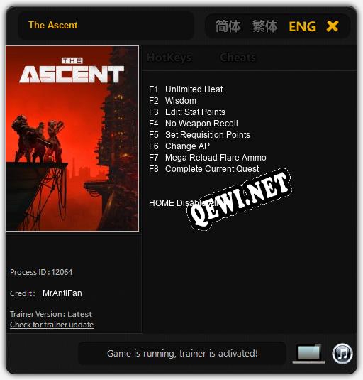 The Ascent: Трейнер +8 [v1.4]