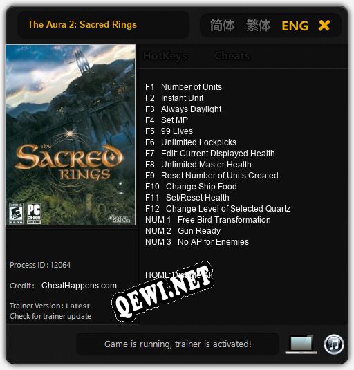 The Aura 2: Sacred Rings: ТРЕЙНЕР И ЧИТЫ (V1.0.73)