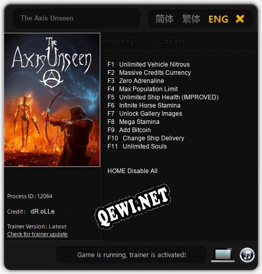 The Axis Unseen: ТРЕЙНЕР И ЧИТЫ (V1.0.37)