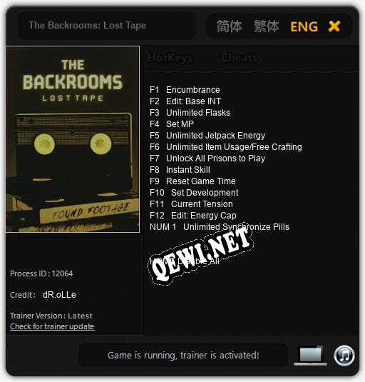 The Backrooms: Lost Tape: Трейнер +13 [v1.6]