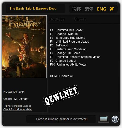 The Bards Tale 4: Barrows Deep: Трейнер +10 [v1.3]