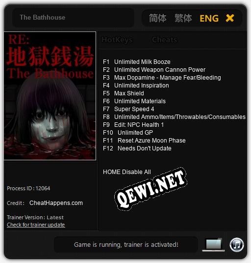 Трейнер для The Bathhouse [v1.0.5]