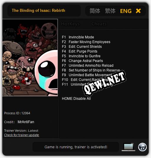 The Binding of Isaac: Rebirth: ТРЕЙНЕР И ЧИТЫ (V1.0.98)