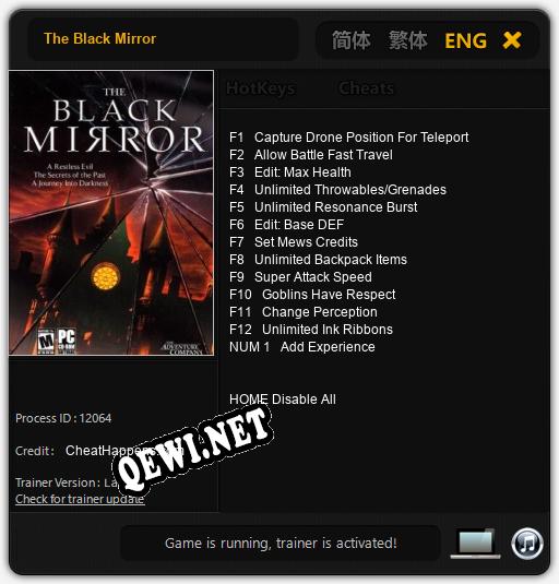 The Black Mirror: Трейнер +13 [v1.9]