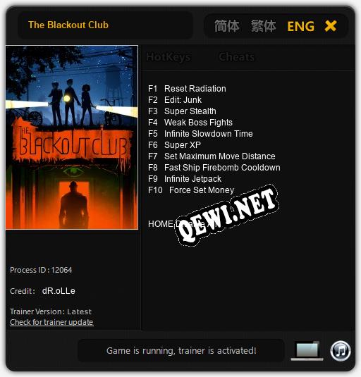 Трейнер для The Blackout Club [v1.0.5]