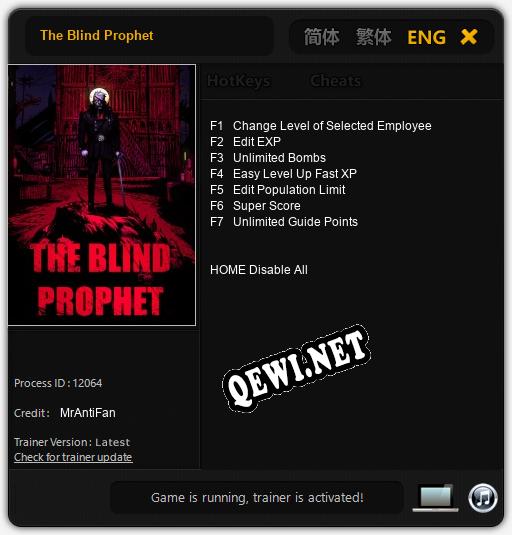 The Blind Prophet: ТРЕЙНЕР И ЧИТЫ (V1.0.62)